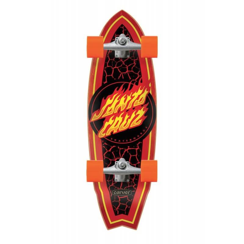 Santa Cruz - Flame Dot Shark Surf Skate 9.85in x 31.52in Carver CX (1)