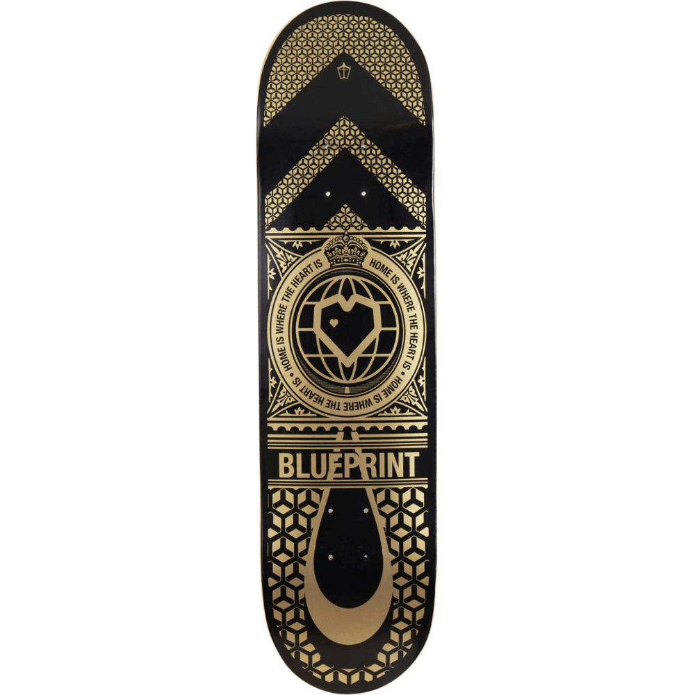 Blueprint Home Heart Tavola Skateboard (8.125|Nero:Oro)