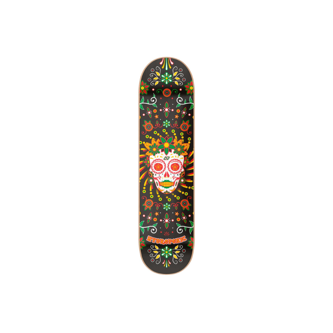 Hydroponic Mexican Skull 2.0 Tavola Skateboard  8.25" - Black Catrina