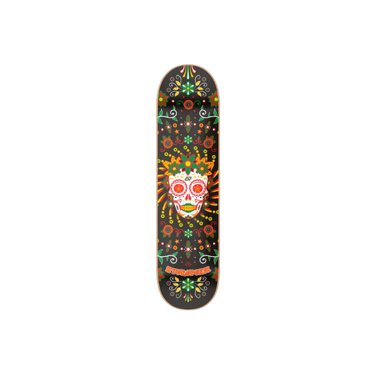 Hydroponic Mexican Skull 2.0 Tavola Skateboard  8.25" - Black Catrina