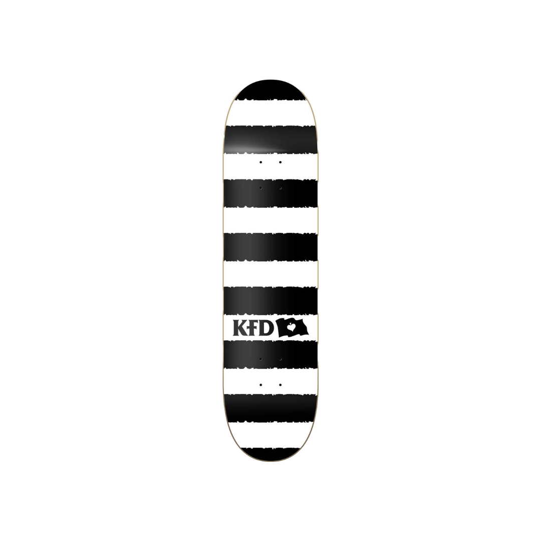 KFD Stripes Tavola Skateboard  8" - Bianco