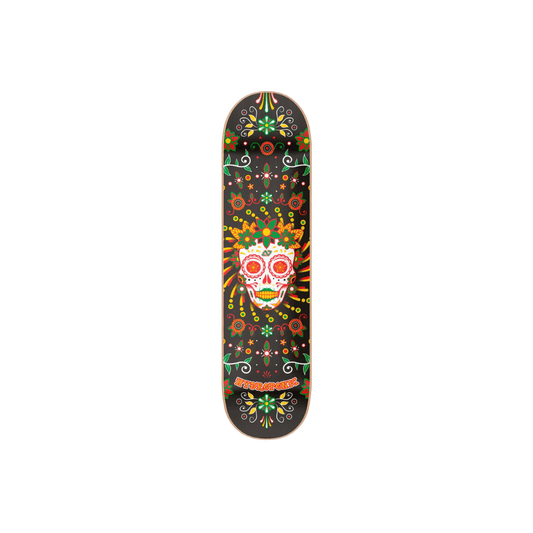 Hydroponic Mexican Skull 2.0 Tavola Skateboard  8.25" - Black Catrina