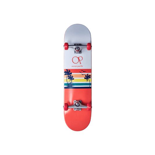 Ocean Pacific Sunset Skateboard Completo  8" - Bianco/Rosso