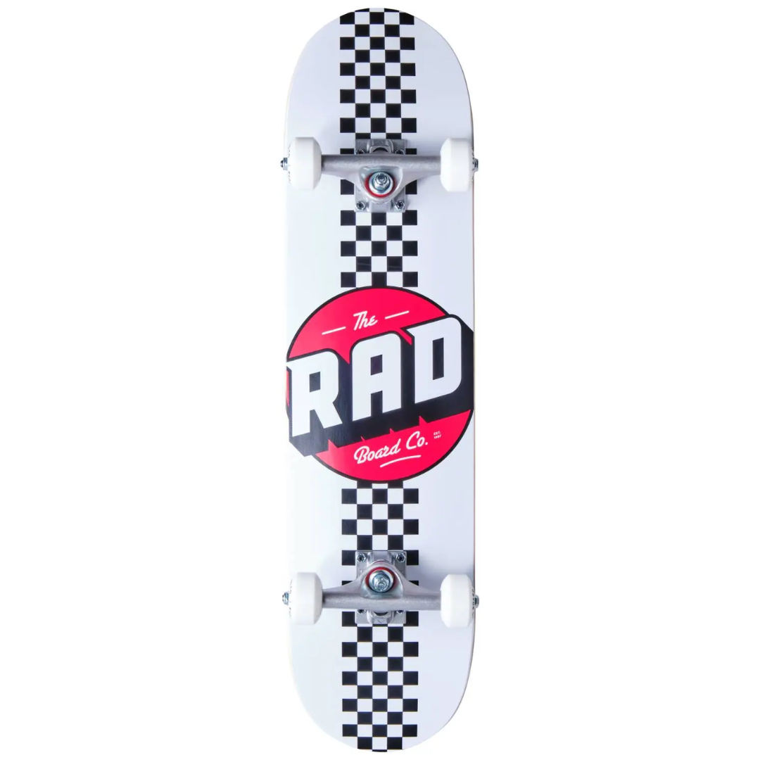 RAD Checker Stripe Skateboard Completo  7.75"