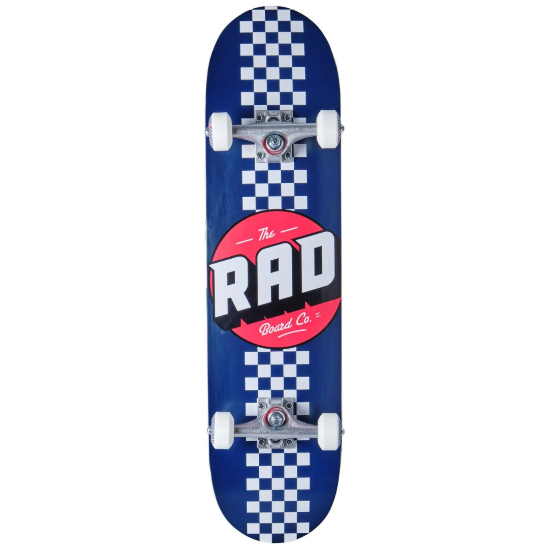 RAD Checker Stripe Skateboard Completo  7.75"