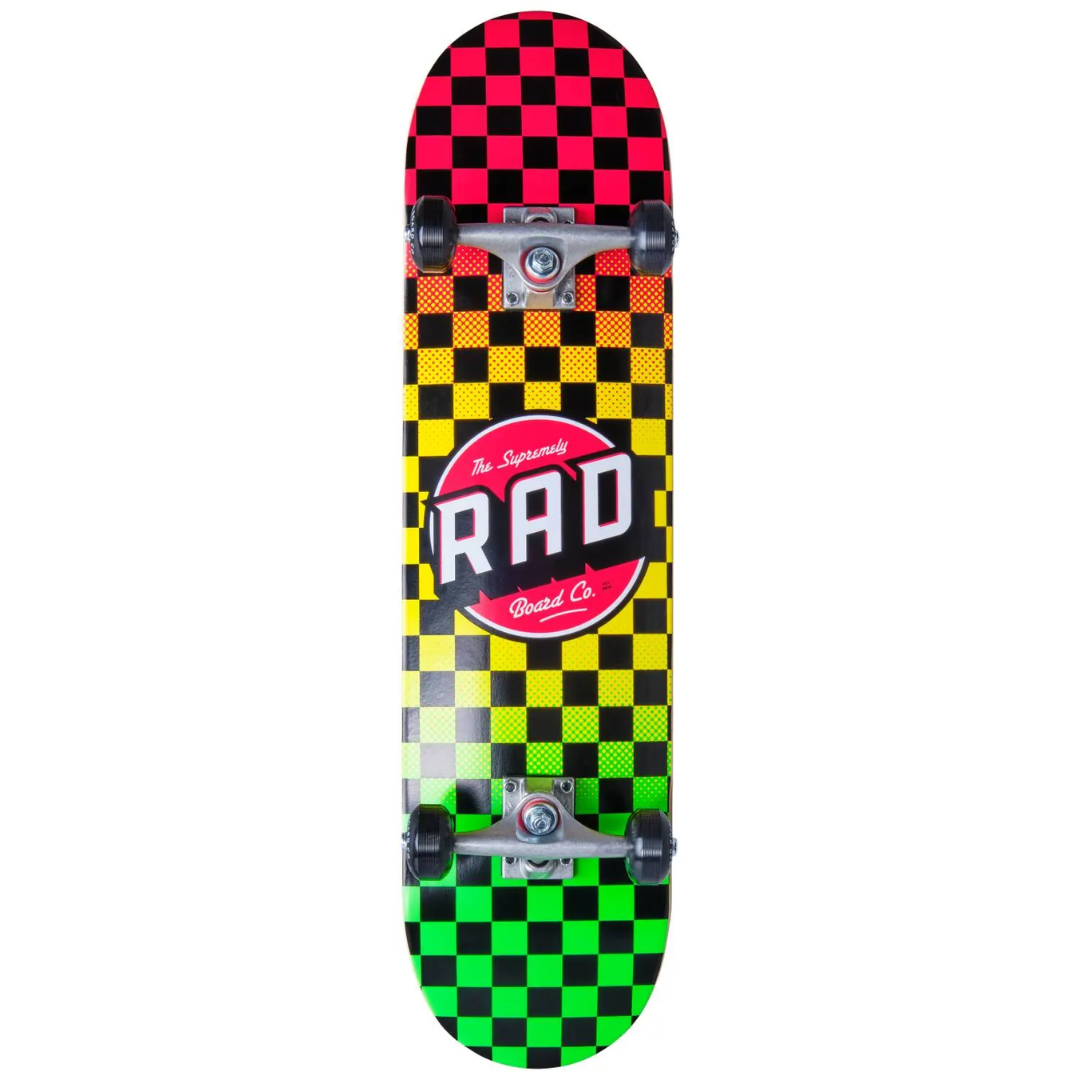RAD Checkers Progressive Skateboard Completo  8"