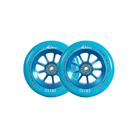 River Naturals Glide Ruote Monopattino Set da 2  110mm - Sapphire - Caveman Shop