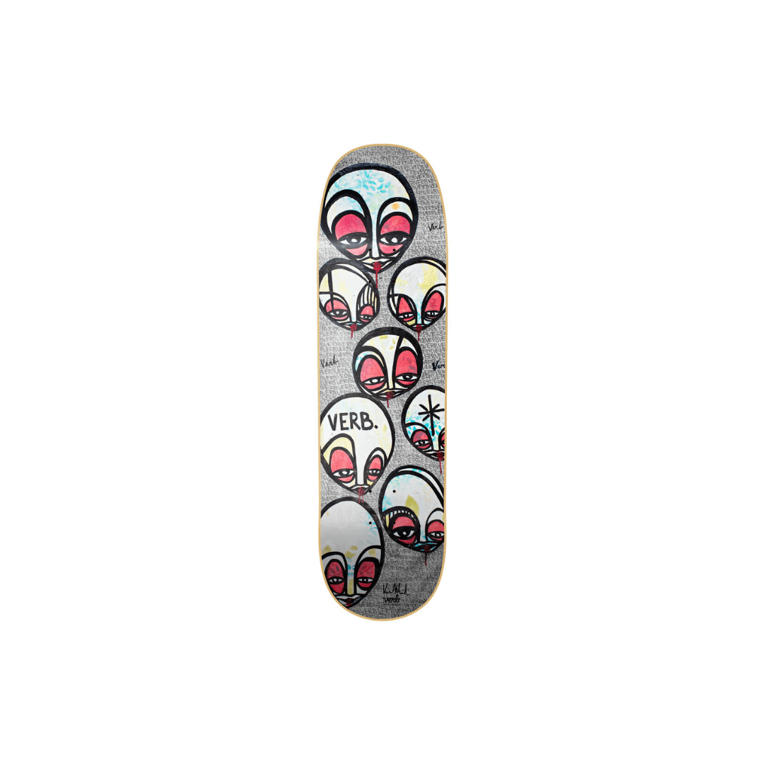 Verb Deck  Skateboard  8.75" - Faces Gray